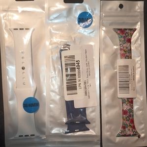 Three Apple Compatible Rubber Watch Bands 38/40 New